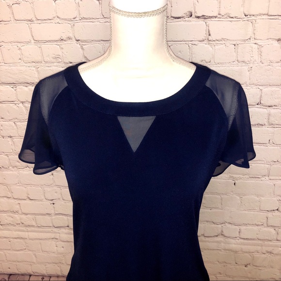NY&C Navy Short Sleeve Top, size Small - Picture 2 of 4